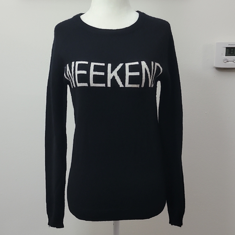 Philosopy Cashmere Black WEEKEND Sweater GUC SZ XS